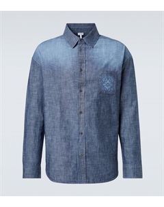 Рубашка из хлопкового поплина Anagram, Washed Blue Loewe