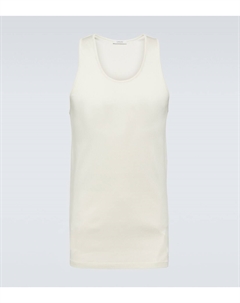 Майка из хлопкового джерси в рубчик, Lemon Glaze Lemaire