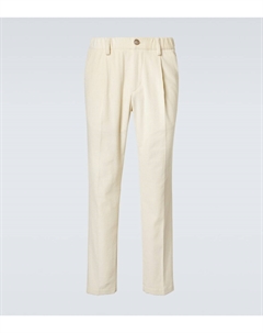 Узкие брюки из хлопкового и кашемирового бархата, Bianco Herno