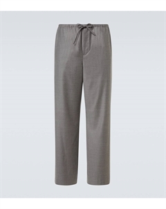 Прямые брюки из натуральной шерсти Xon, серый The row