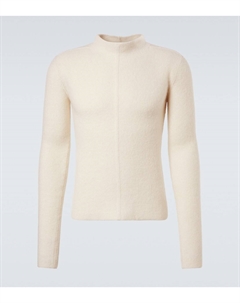 Свитер из смеси шерсти и альпаки, связанный в рубчик, Milk Rick owens