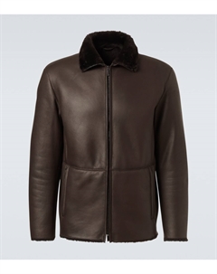 Кожаная куртка на подкладке из овчины, Mole Giorgio armani