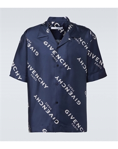 Шелковая рубашка для боулинга Shadow, темно-синий Givenchy