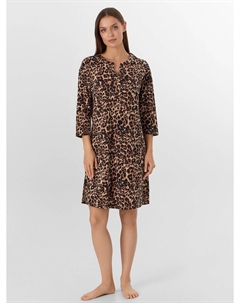 Туника домашняя женская бежевая с леопардовым принтом Mark formelle