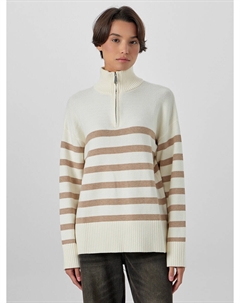 Джемпер женский молочный в полоску Mark formelle