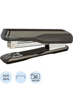 Степлер MSBK24301 до 30 листов черный Комус