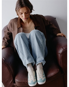 Кеды из натуральной кожи и замши Sela