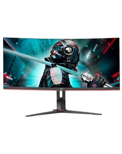 Монитор 34" CU34G2XP 3440x1440 LED, 21:9, VA, 300cd, 4000:1, 80M:1, 1ms, 178/178, DP, HDMI, 180Hz, сurved R1500, Tilt, HAS, pivot, VESA, black Aoc