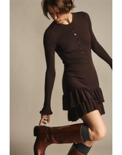 Платье мини вязаное с оборками Befree