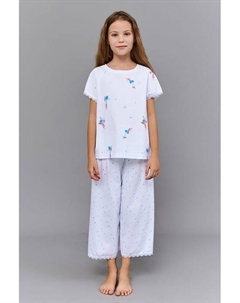 Пижама хлопковая с принтом Aspaya