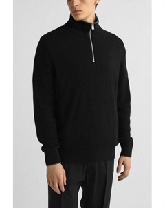 Пуловер из хлопка и шерсти с воротником на молнии Marc o'polo