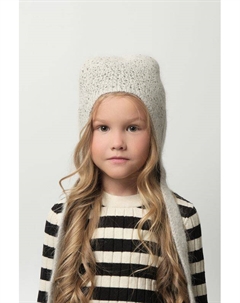 Шапка из смесовой шерсти на завязках со стразами My little story of андерсен