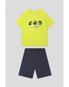 Пижама хлопковая с принтом Sanetta