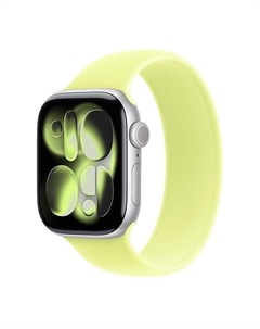 Умные часы Apple Watch Series 11 (GPS), 46 мм, Silver Aluminum Case/Neon Yellow Solo Loop - Size 5