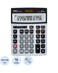 Калькулятор настольный E39265 16-разрядный серебристый 210x155x33 мм Deli