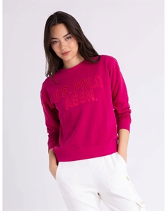 Пуловер U.S. Polo Assn Sateen Applique Graphic Crew, ярко-розовый U.s. polo assn.
