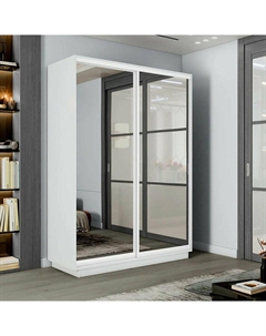 Шкаф-купе 1800x450x2400 Экспресс 2 Белый снег зеркало Bravo