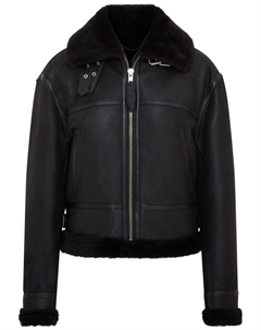 Женская черная куртка-бомбер B3 из овчины Akiak Infinity leather