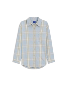 Рубашка оверсайз из хлопкового твила в клетку Гленчек, Patterned Hugo