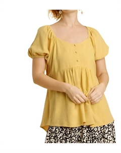 Топ Sweetheart Babydoll в медовом цвете, Honey Umgee