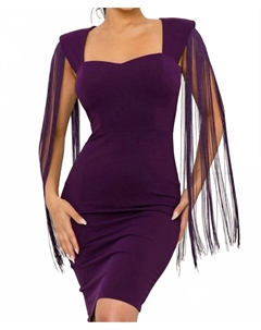 Платье с бахромой в фиолетовом цвете 1 fashion
