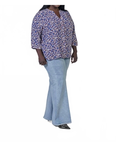 Плюсовая блузка с защипами и пуговицами в горошек, Charlottes Cove Nydj