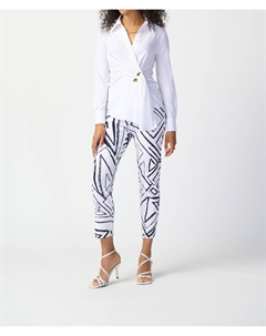 Белая блузка с V-образным вырезом и запахом Joseph ribkoff