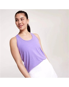 Топ с крученой спинкой женский фиолетовый расслабленный покрой круглый вырез активный SRT1 Calia