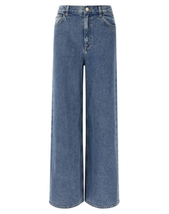 Джинсы с высокой талией и расклешенными штанинами, серый Theory