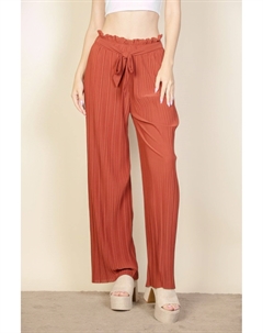 Женские плиссированные брюки-кюлоты на резинке с запахом, Rust Truedames