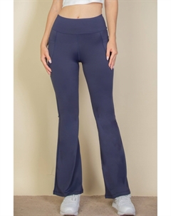 Высокие леггинсы-клеш с боковыми карманами, темно-синий Truedames