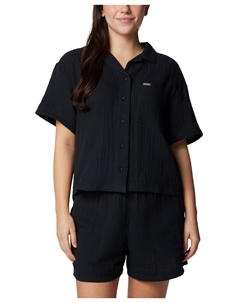 Колумбия Холли Хайдэвей Бризи Блузка Женская Черная Хлопковая На Пуговицах Columbia