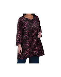 Аврора плиссированная туника плюс в фиолетовый горох On the plus side