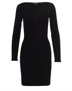 Риб платье из вискозы, черный Dsquared2