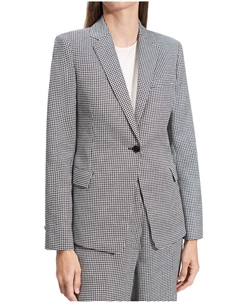 Теория Слим Фит Льняной Блейзер, черный Theory