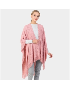 Пончо с бахромой и вырезом 35,4" x 55", розовый Truedames