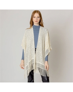 Вырезной детализированный пончо руана, слоновая кость Truedames