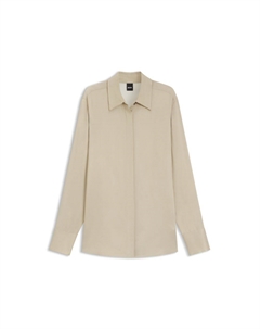 Блузка прямого кроя из сатина, светло-бежевый Boss