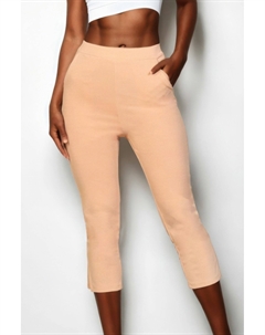 Женские укороченные брюки с разрезом, хаки Truedames