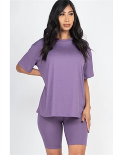 Женский комплект с просторным топом и велошортами, Grape Truedames