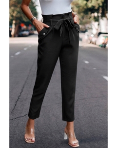 Брюки-скинни с карманом и рюшами, черный Truedames