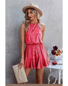 Безрукавный леопардовый ромпер с рюшами Truedames