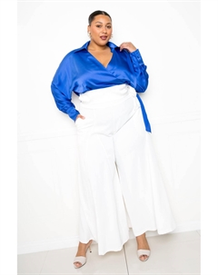 Женские брюки палаццо, белый Truedames