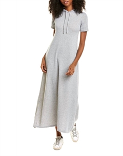 Капюшонное макси-платье в сером меланже, серый Melissa masse