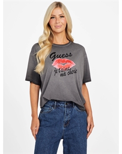 Футболка Vera с круглым вырезом и стразами, черный Guess factory