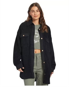 Женская черная флисовая куртка Switch Up Shacket с длинным рукавом, размер SRT160 Roxy