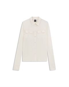 Облегающая блузка из матового джерси, белый Boss