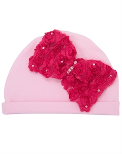 "ella" Шляпа с ярко-розовым бантом-розеткой и кристальным блеском Bari lynn