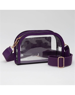 Искусственная кожа прозрачная черезплечная фотосумка, фиолетовый Fashnzfab