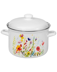 Кастрюля эмал 3,0л Цветущий луг Лысьвенские эмали